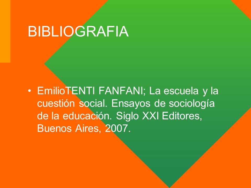 emilio tenti fanfani la escuela y la cuestion social